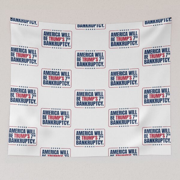 Item preview, America Will Be Trumps 7th Bankruptcy Bold Anti MAGA Political Bumper Slogan Graphic    designed and sold by raedattia.
