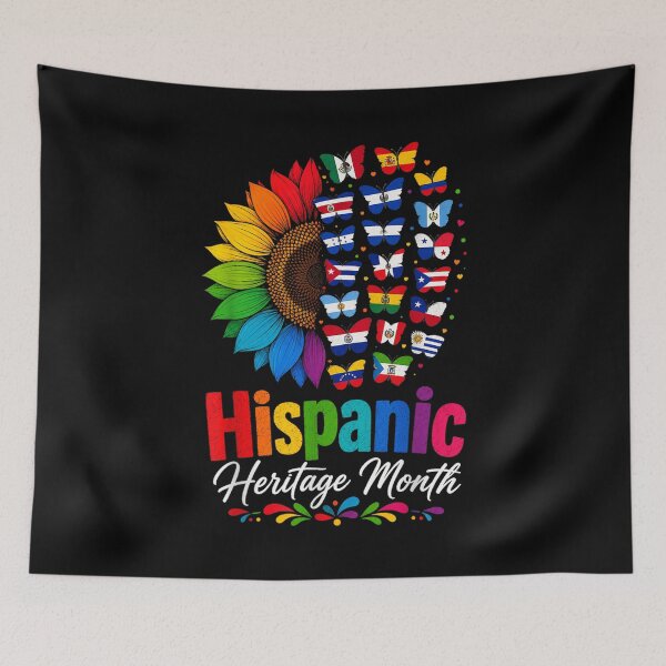Item preview, Hispanic Heritage Month Sunflower Hispanic Countries Flags designed and sold by DunciOcukino.