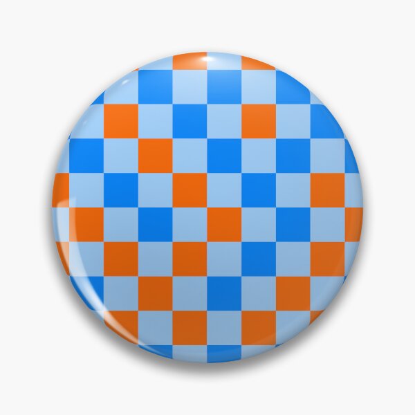 Item preview, Orange And Blue On Cyan Checkered  Design   designed and sold by PatternTitan.