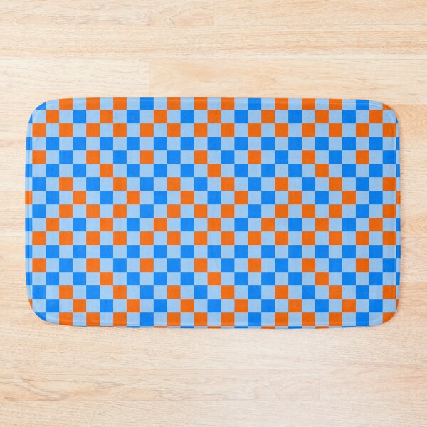Item preview, Orange And Blue On Cyan Checkered  Design   designed and sold by PatternTitan.