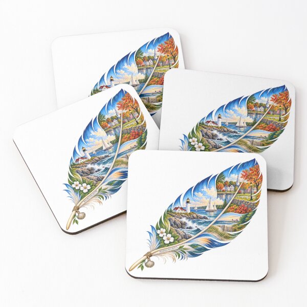 Item preview, Massachusetts New England Feather designed and sold by Whimspired By Paxx.
