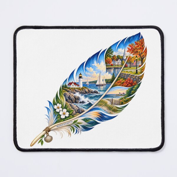 Item preview, Massachusetts New England Feather designed and sold by Whimspired By Paxx.