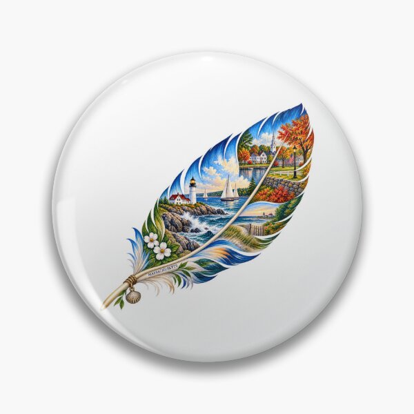Item preview, Massachusetts New England Feather designed and sold by Whimspired By Paxx.