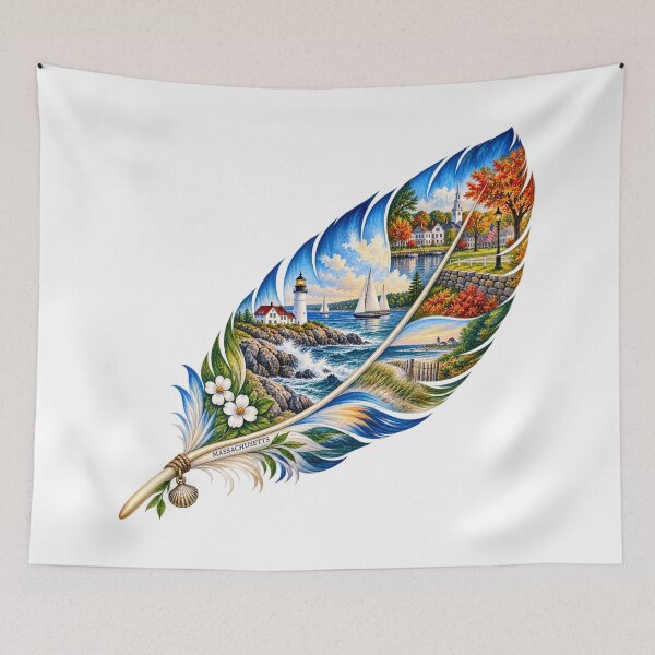 Item preview, Massachusetts New England Feather designed and sold by Whimspired By Paxx.