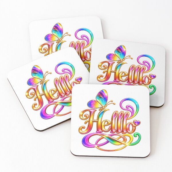 Item preview, Hello Rainbow Butterfly Typography designed and sold by Design Sounds Studio.