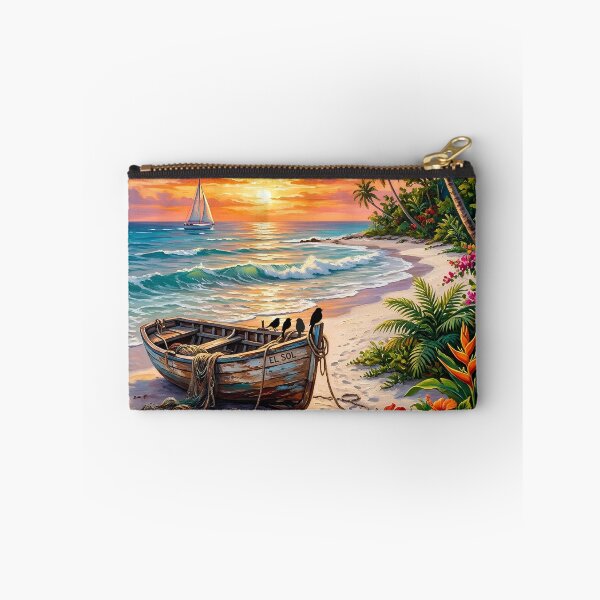 Item preview, Vibrant Tropical Sunset Oasis - Summer Beach Landscape designed and sold by Fateh-Kro ⭐⭐⭐⭐⭐.