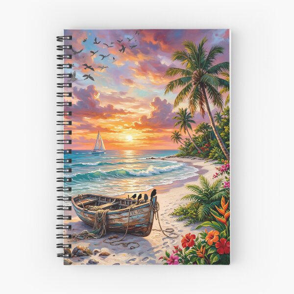 Item preview, Vibrant Tropical Sunset Oasis - Summer Beach Landscape designed and sold by Fateh-Kro ⭐⭐⭐⭐⭐.