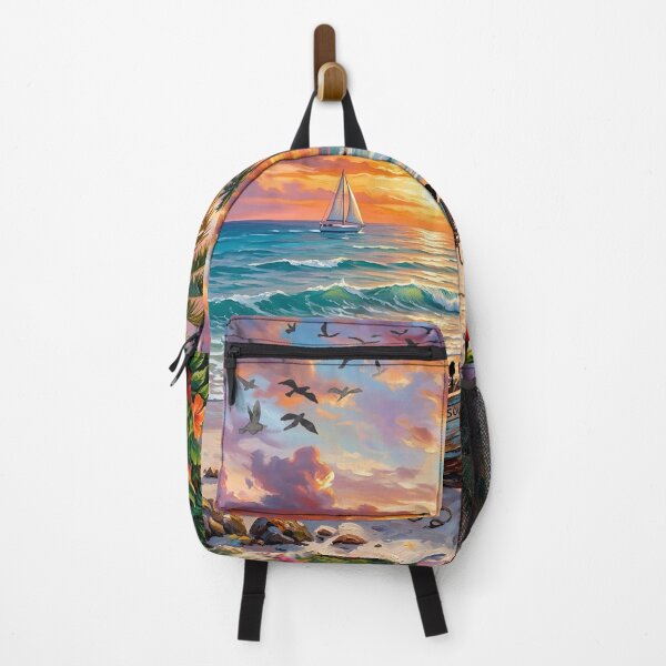Item preview, Vibrant Tropical Sunset Oasis - Summer Beach Landscape designed and sold by Fateh-Kro ⭐⭐⭐⭐⭐.