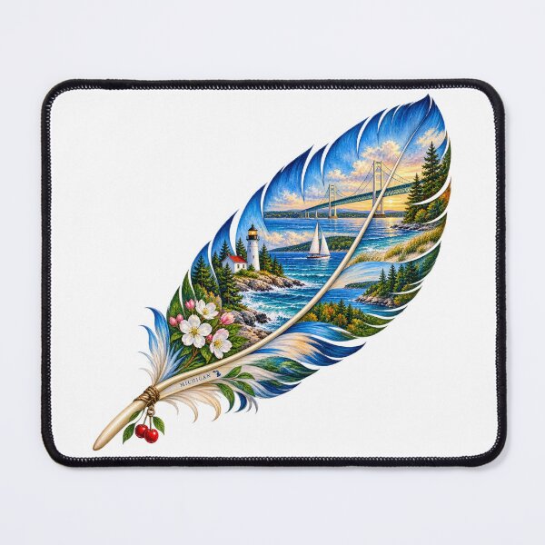 Item preview, Michigan Great Lakes Feather designed and sold by Whimspired By Paxx.