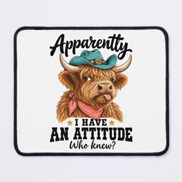 Item preview, Apparently I Have an Attitude Funny Highland Cow designed and sold by roni-harbor.
