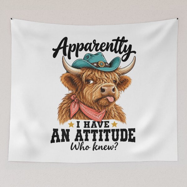 Item preview, Apparently I Have an Attitude Funny Highland Cow designed and sold by roni-harbor.
