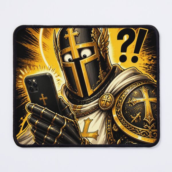 Item preview, Medieval Templar Knight Surprised Smartphone Illustration Print designed and sold by GrinGalore.