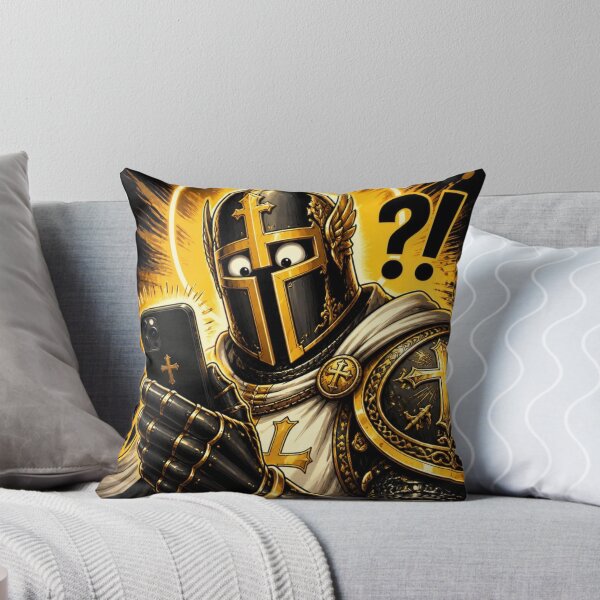 Item preview, Medieval Templar Knight Surprised Smartphone Illustration Print designed and sold by GrinGalore.