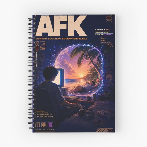 Item preview, AFK – Y2K Gaming Current Location Somewhere Else designed and sold by Echo Trend Prints.