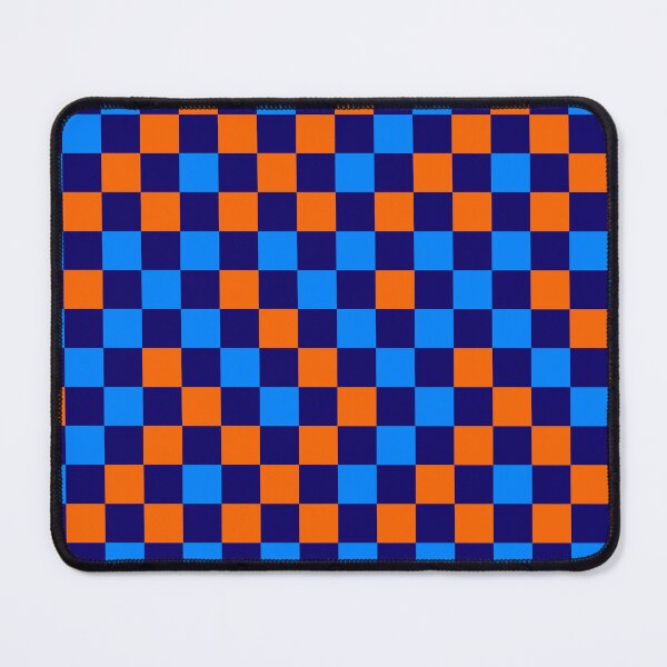 Item preview, Orange And Blue On Navy Blue Checkered Design designed and sold by PatternTitan.
