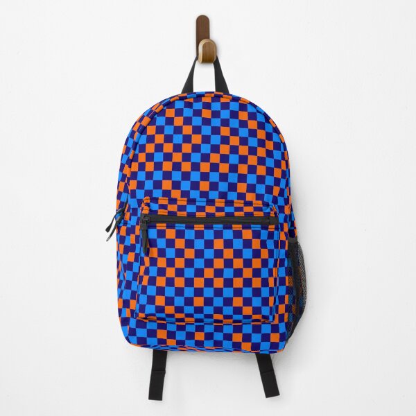 Item preview, Orange And Blue On Navy Blue Checkered  Design   designed and sold by PatternTitan.