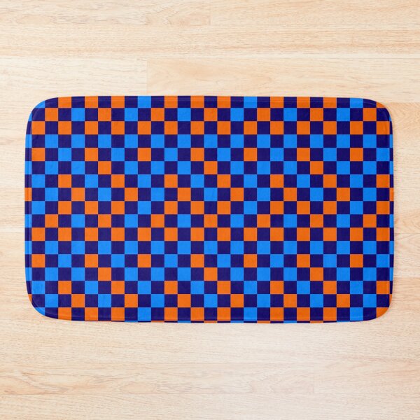Item preview, Orange And Blue On Navy Blue Checkered  Design   designed and sold by PatternTitan.
