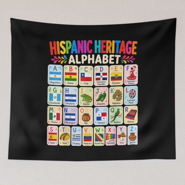 Item preview, Hispanic Heritage Month Alphabet Hispanic Latino Countries designed and sold by DunciOcukino.