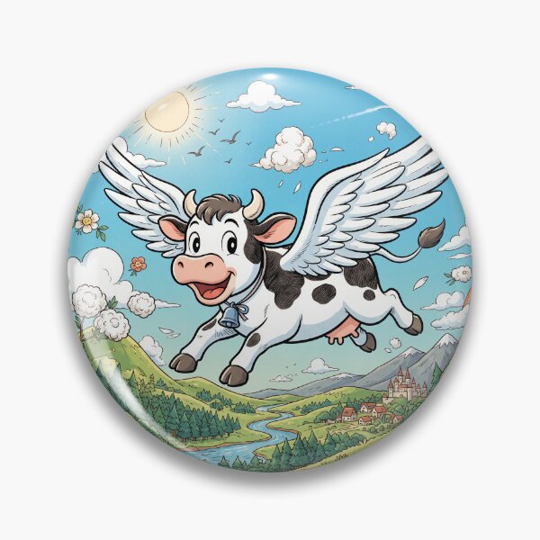 Artikelvorschau, Cute Funny Flying Cow With Wings entworfen und verkauft von Home Decor Art.