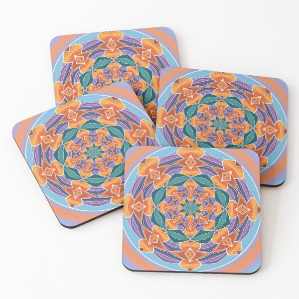 Item preview, Sunset Bloom Mandala designed and sold by Dancingrabbit Studio.