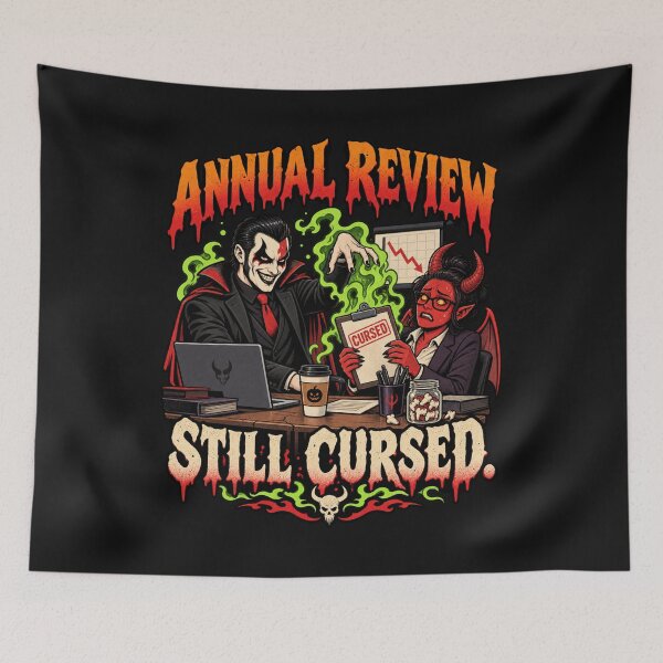 Item preview, Annual Review Still Cursed designed and sold by TytherleyTees.