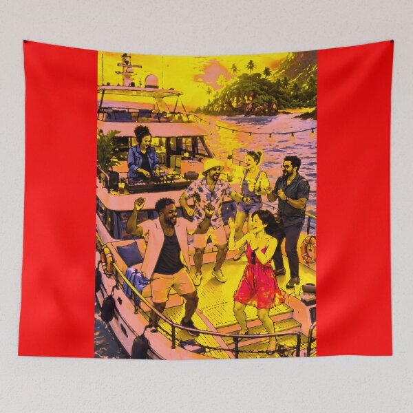 Item preview, Summer Boat Party DJ Sunset Festival Vaporwave designed and sold by Edwere.