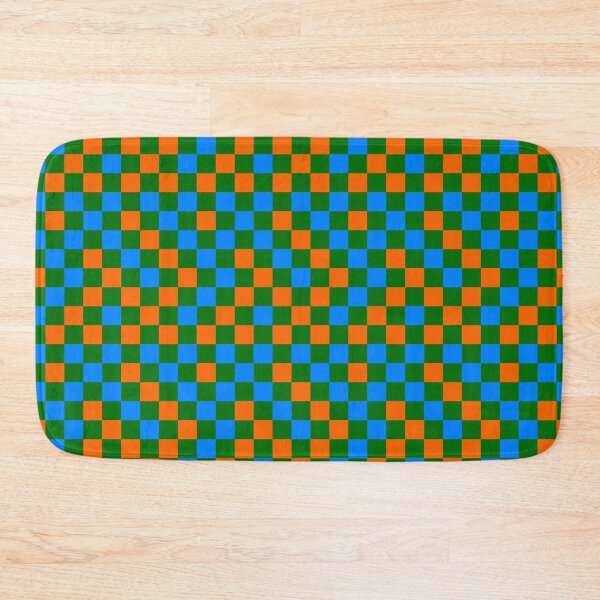 Item preview, Orange And Blue On Green Checkered  Design   designed and sold by PatternTitan.