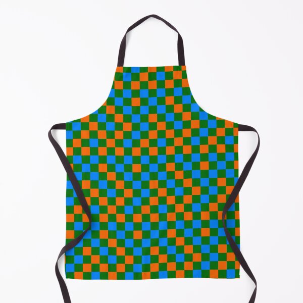 Item preview, Orange And Blue On Green Checkered  Design   designed and sold by PatternTitan.