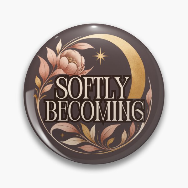 Item preview, Softly Becoming – Feminine Growth & Self Love Quote designed and sold by CosmicQuietStudio.