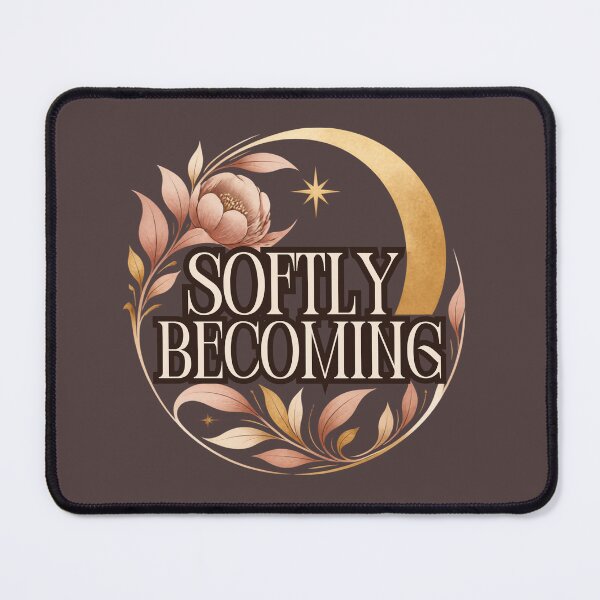 Item preview, Softly Becoming – Feminine Growth & Self Love Quote designed and sold by CosmicQuietStudio.