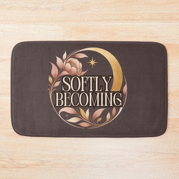 Item preview, Softly Becoming – Feminine Growth & Self Love Quote designed and sold by CosmicQuietStudio.