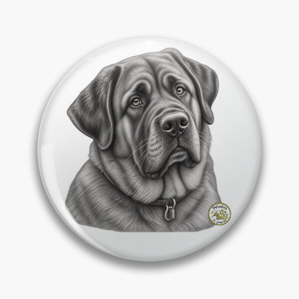 Item preview, Charcoal-style portrait of a mixed-breed dog with a mastiff. designed and sold by Peludos, Sí gracias.