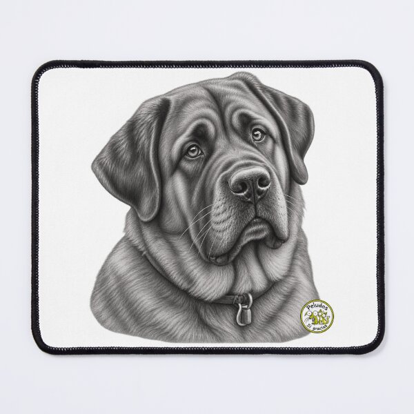Item preview, Charcoal-style portrait of a mixed-breed dog with a mastiff. designed and sold by Peludos, Sí gracias.
