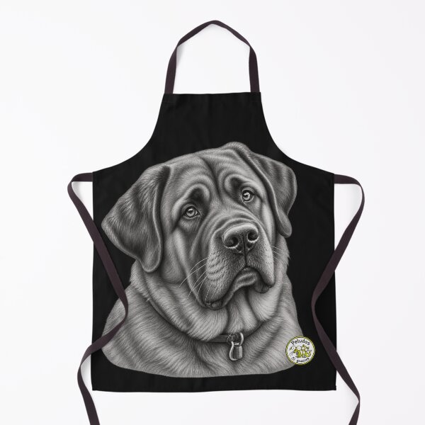 Item preview, Charcoal-style portrait of a mixed-breed dog with a mastiff. designed and sold by Peludos, Sí gracias.