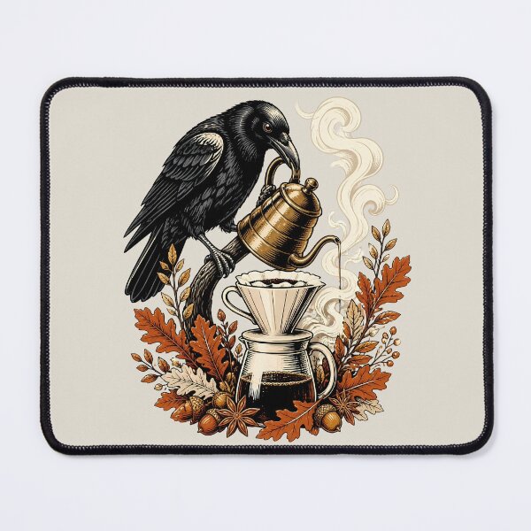Item preview, Dark Academia Crow Barista Pour Over Coffee Art designed and sold by Fun2Fentastic.
