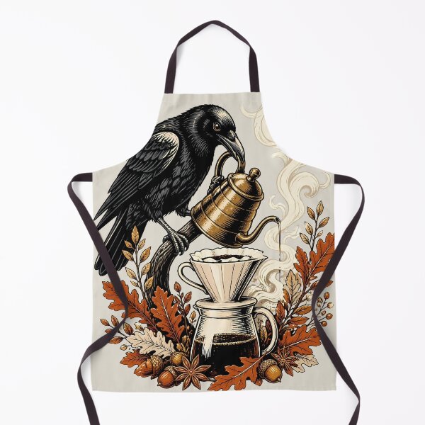 Item preview, Dark Academia Crow Barista Pour Over Coffee Art designed and sold by Fun2Fentastic.