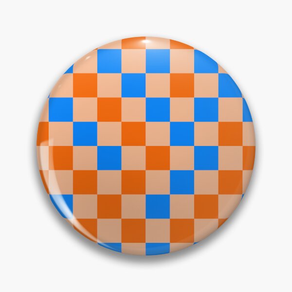 Item preview, Orange And Blue On Orange Checkered  Design   designed and sold by PatternTitan.