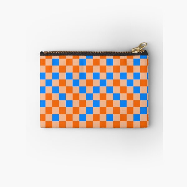 Item preview, Orange And Blue On Orange Checkered  Design   designed and sold by PatternTitan.
