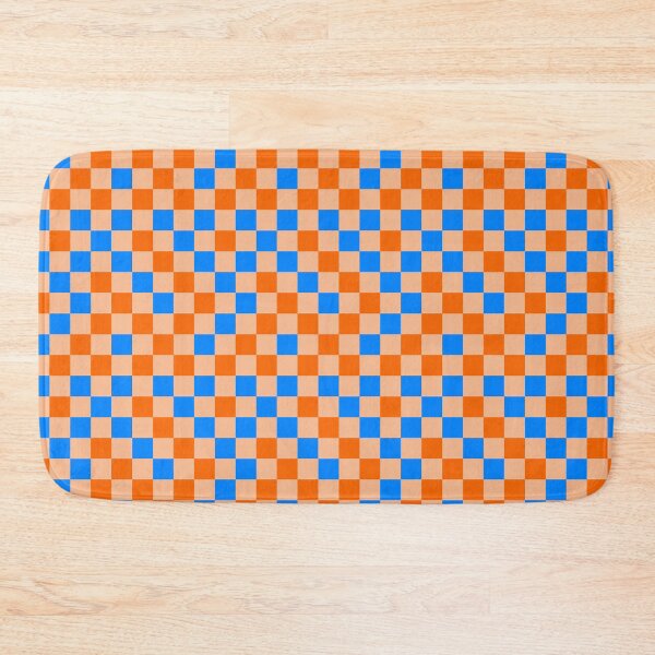 Item preview, Orange And Blue On Orange Checkered  Design   designed and sold by PatternTitan.