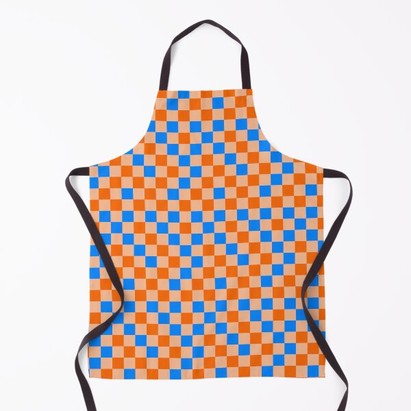 Item preview, Orange And Blue On Orange Checkered  Design   designed and sold by PatternTitan.