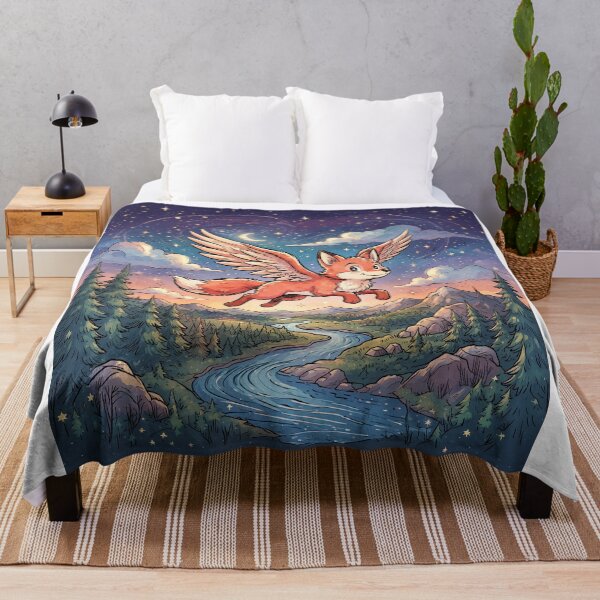 Item preview, Cute Funny Flying Red Fox With Wings designed and sold by Home Decor Art.