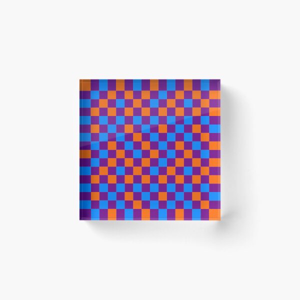 Item preview, Orange And Blue On Purple Checkered  Design   designed and sold by PatternTitan.