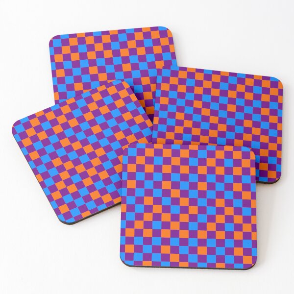Item preview, Orange And Blue On Purple Checkered  Design   designed and sold by PatternTitan.