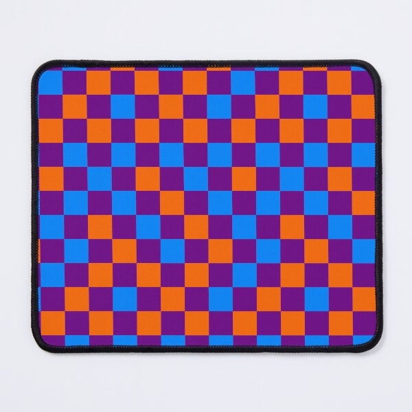 Item preview, Orange And Blue On Purple Checkered Design designed and sold by PatternTitan.