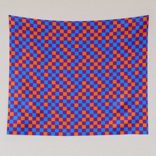 Item preview, Orange And Blue On Purple Checkered  Design   designed and sold by PatternTitan.