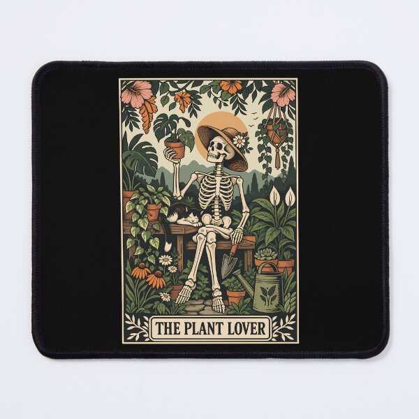 Item preview, The Plant Lover Skeleton Gardener Botanical Tarot Card designed and sold by roni-harbor.
