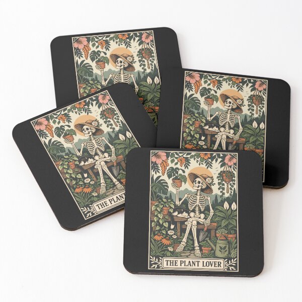 Item preview, The Plant Lover Skeleton Gardener Botanical Tarot Card designed and sold by roni-harbor.