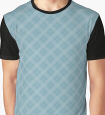 Christmas Icy Blue Velvet Diagonal Tartan Check Plaid Graphic T-Shirt