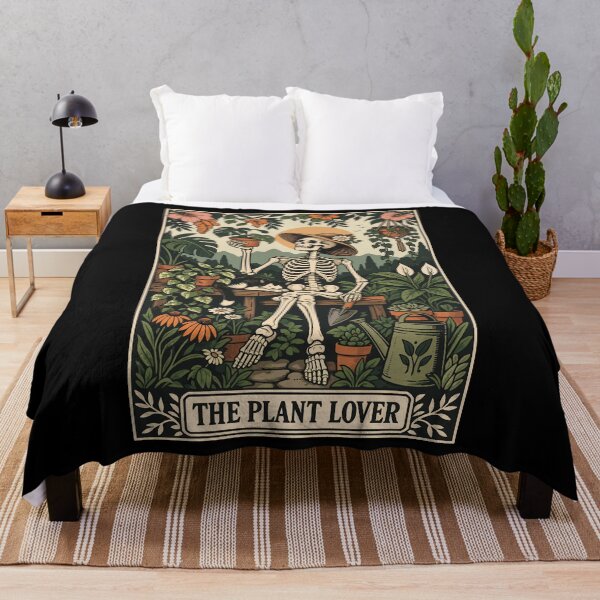 Item preview, The Plant Lover Skeleton Gardener Botanical Tarot Card designed and sold by roni-harbor.