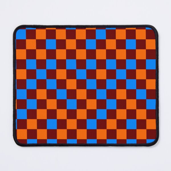 Item preview, Orange And Blue On Red Checkered Design designed and sold by PatternTitan.
